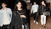 Khushi Kapoor spotted with mystery boy ouside Arjun Kapoor's house; Watch video | FilmiBeat