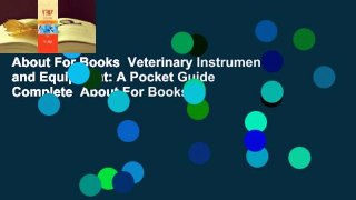 About For Books  Veterinary Instruments and Equipment: A Pocket Guide Complete  About For Books