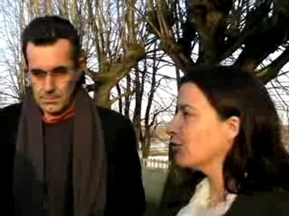 Cécile Duflot, gare de Montlouis sur Loire, le 23/01/08