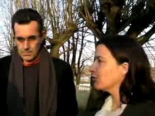 Cécile Duflot, gare de Montlouis sur Loire, le 23/01/08