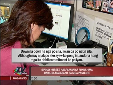 EXCLUSIVE: 4 Pinay nurses staying put in Fukushima