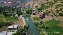 Şırnaklı çocukların pet şişe dolu torbalarla rafting keyfi