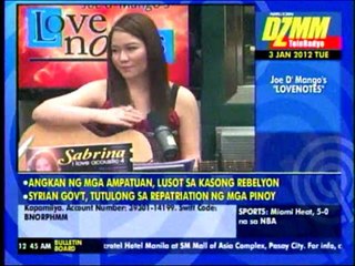 Sabrina sings on Joe d' Mango's 'Love Notes'