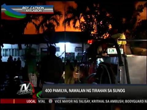 400 families lose homes in Malabon fire