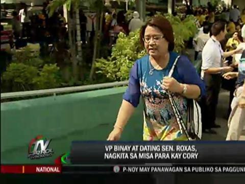 Binay, Roxas meet at mass for Cory