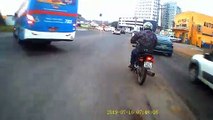 Motorcycle Hits Instant Roadblock Hard