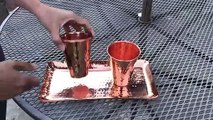2 Copper Drinking Glasses Hammered Copper (In & Out) 14 oz