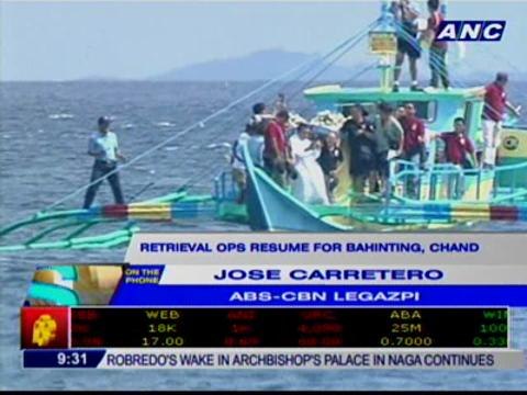 Retrieval operations resume for Bahinting, Chand