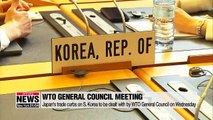 Japan's trade curbs on S. Korea to be dealt with by WTO General Council on Wednesday