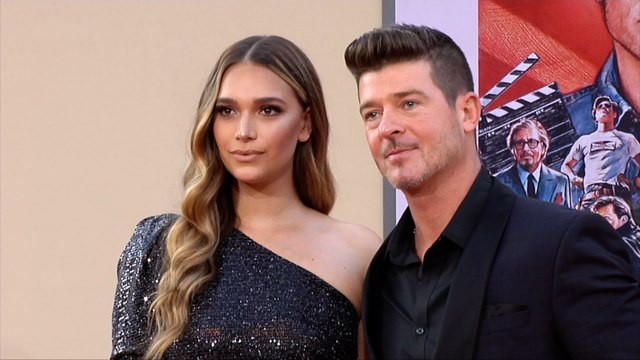 April Love Geary and Robin Thicke Once Upon a Time in Hollywood World Premiere Red Carpet