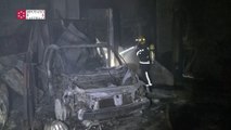 Un incendio calcina un taller y cuatro vehículos en Borriana