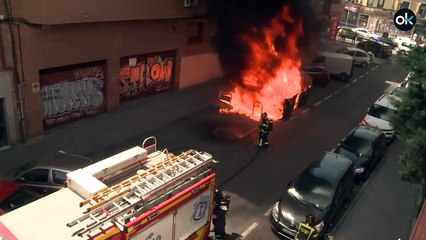 Incendio de un contenedor en Carabanchel