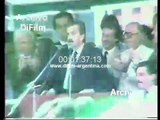 Raul Alfonsin pronuncia discurso contra el diario Clarin 1987