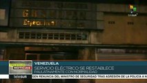 Se restablece paulatinamente el servicio eléctrico en Caracas