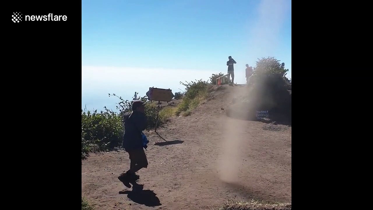 A man uses his kung-fu moves on a dust devil