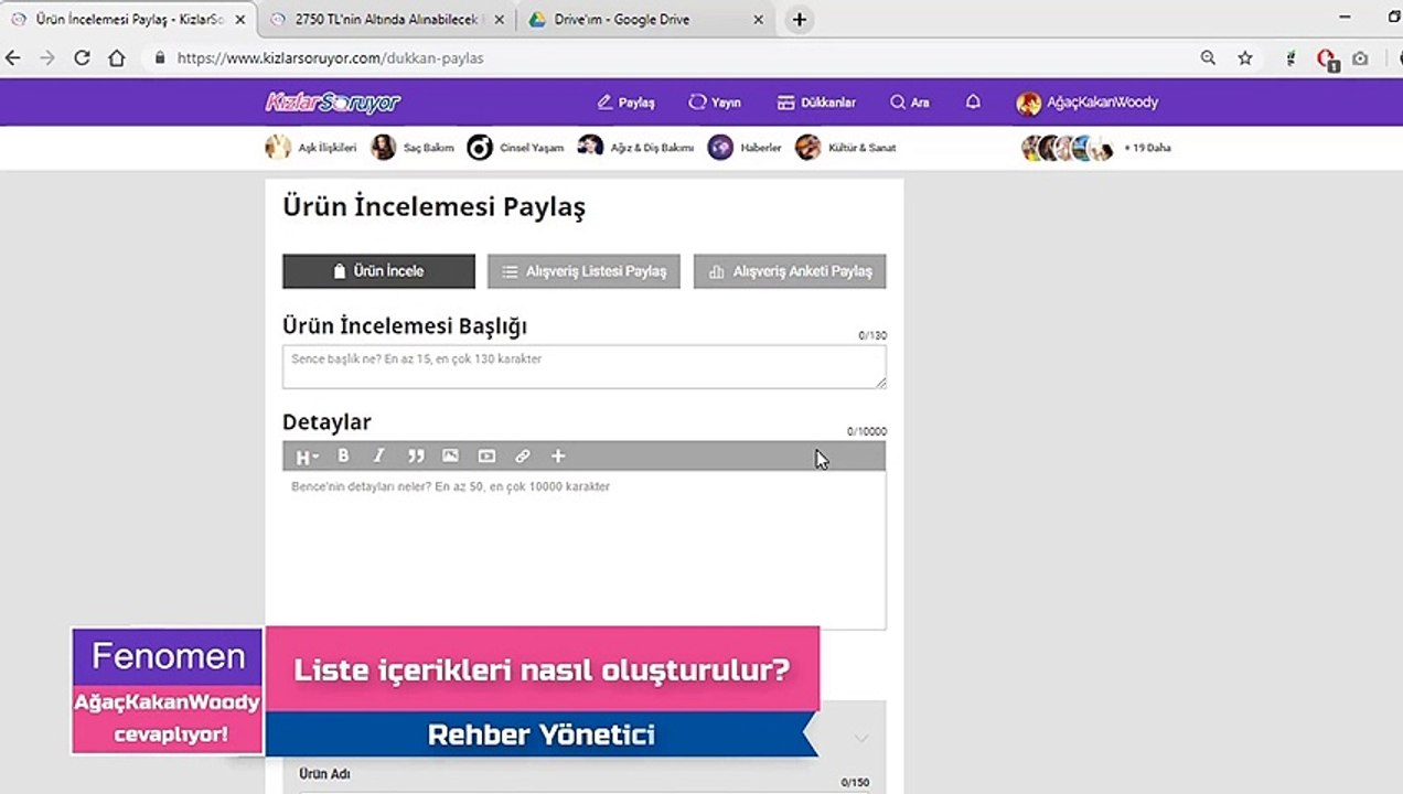 Liste içerikleri nasıl oluşturulur?