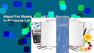 About For Books  Critical Care Nursing in Resource Limited Environments Complete
