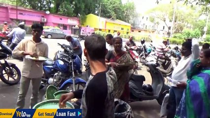 It's a Lunch Time in Hyderabad Street - Rice , Dal & Veg Curry - 5 Rs Meal Only