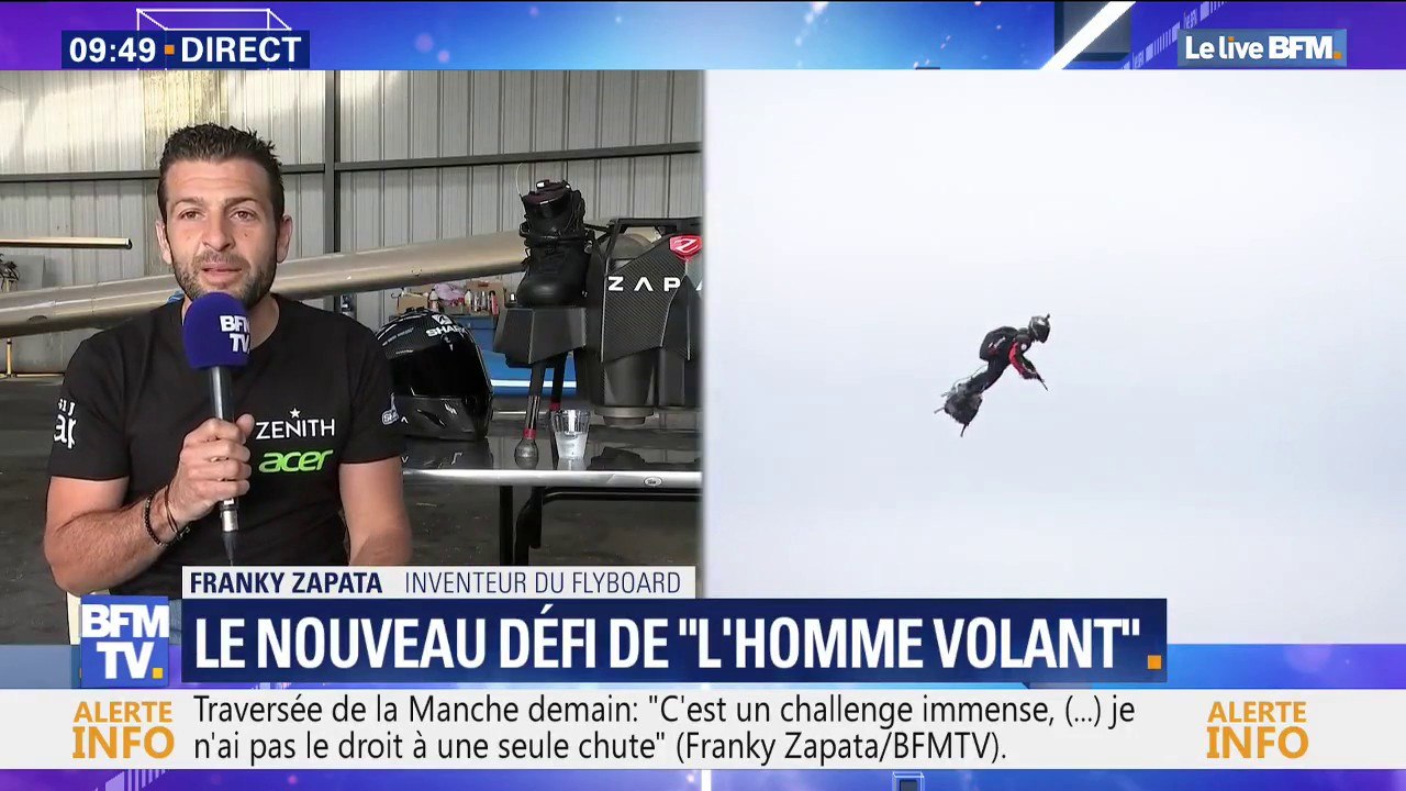 "On ne peut pas tomber, je n'ai pas le droit à une seule chute": Francky Zapata traversera la Manche avec son Flyboard ce jeudi