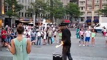 donot mess with street performers it could be costly for you