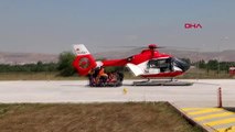 SİVAS DAĞDA AYAĞI KIRILDI, İMDADINA AMBULANS HELİKOPTER YETİŞTİ