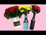 Vase aus Flasche DIY Anleitung für Deko Upcycling