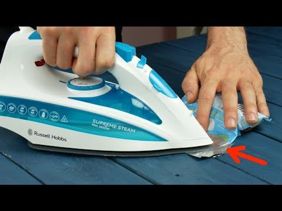 Er bügelt die Gummibärchen-Tüte. Sowas hätte ich nie…