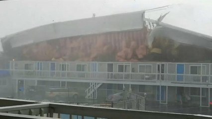 Watch: Tornado tears off hotel roof in US