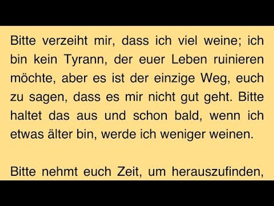 Dieser Brief eines Kindes an seine Eltern ist herzzerr...