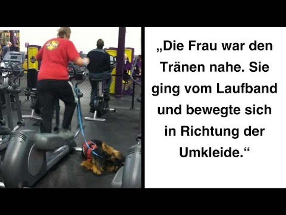 Die Frau wird beim Sport gefilmt und ausgelacht. Plötz...