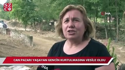 Salladığı beyaz havlu ile ağaçta can pazarı yaşayan gencin kurtulmasına vesile oldu