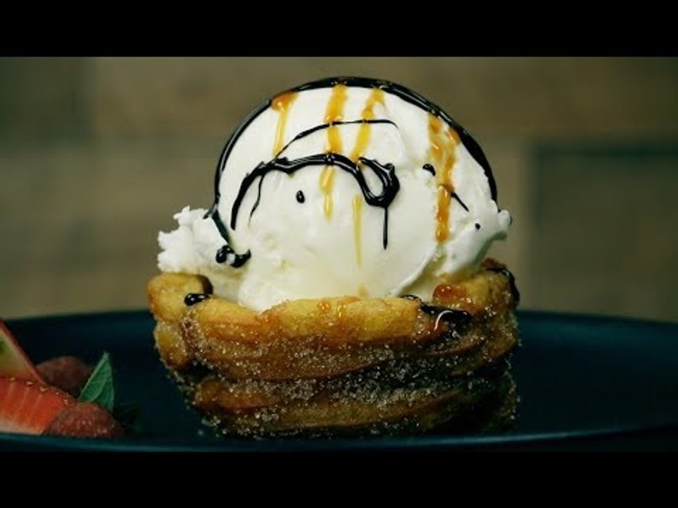 Churros mit Eis - ein Brandteig Rezept für ein kreatives Dessert