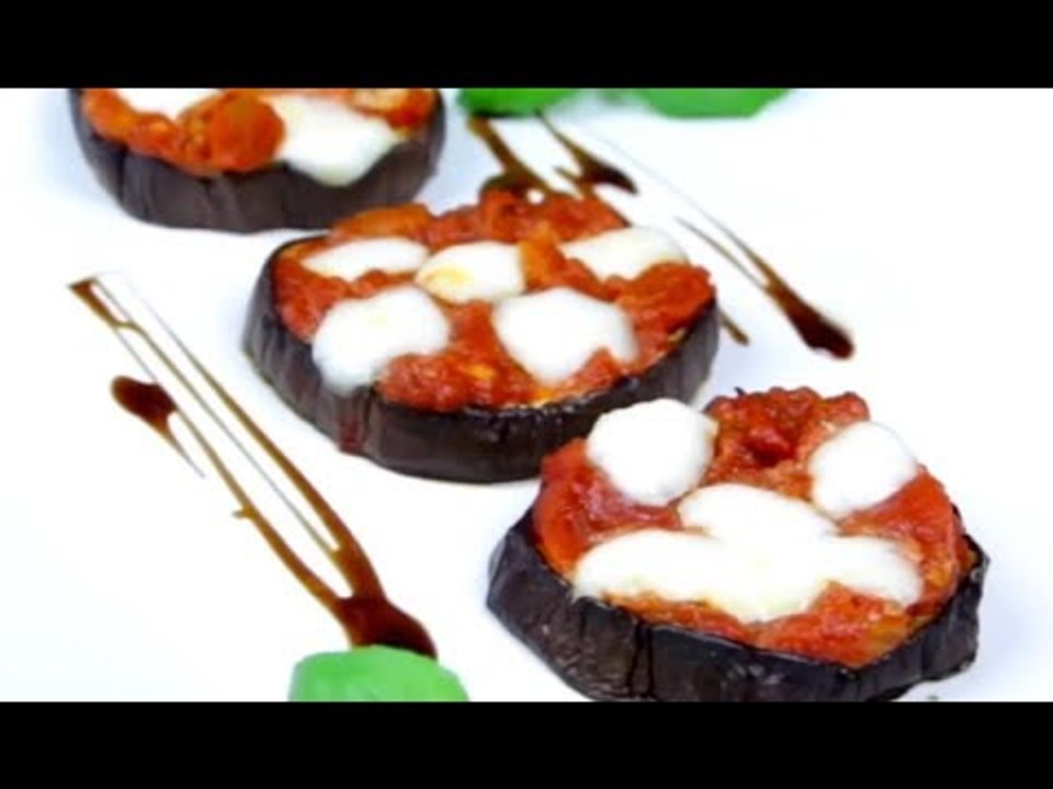 Auberginen Pizza - ein vegetarisches Rezept für Fingerfood