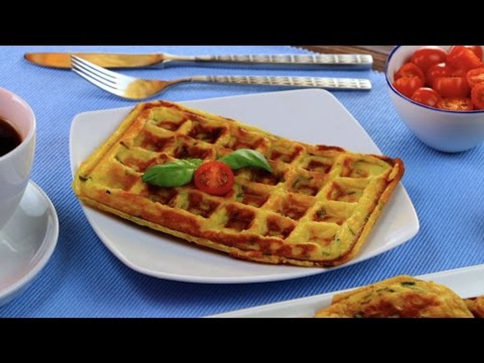 Gefüllte Kartoffelwaffeln: Ein Waffel Rezept mit herzhaftem Bacon und Käse