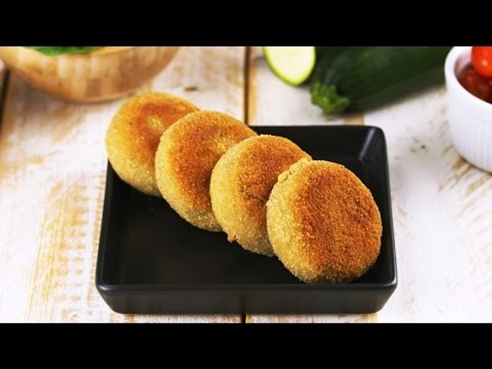 Goldene Zucchini-Taler sind ein leckeres Snack Rezept mit Füllung.