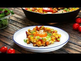 Die Kartoffel-Ei-Pfanne ist die Deluxe-Version schnöder Bratkartoffeln.