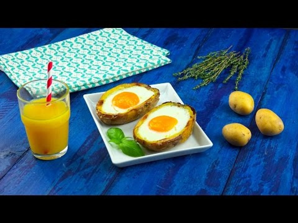 Unerwartetete Kombination: Spiegelei in der Backkartoffel.