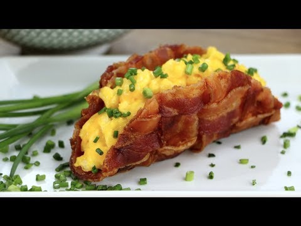 Englisches Frühstück in mexikanischer Form: der Frühstücksbacon-Taco.