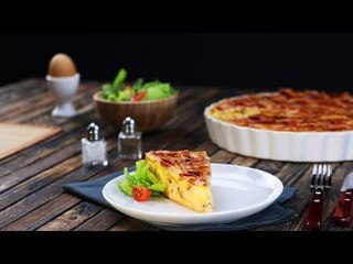 Bauernfrühstück Rezept mal anders: ein super einfacher Pie mit krossem Bacon