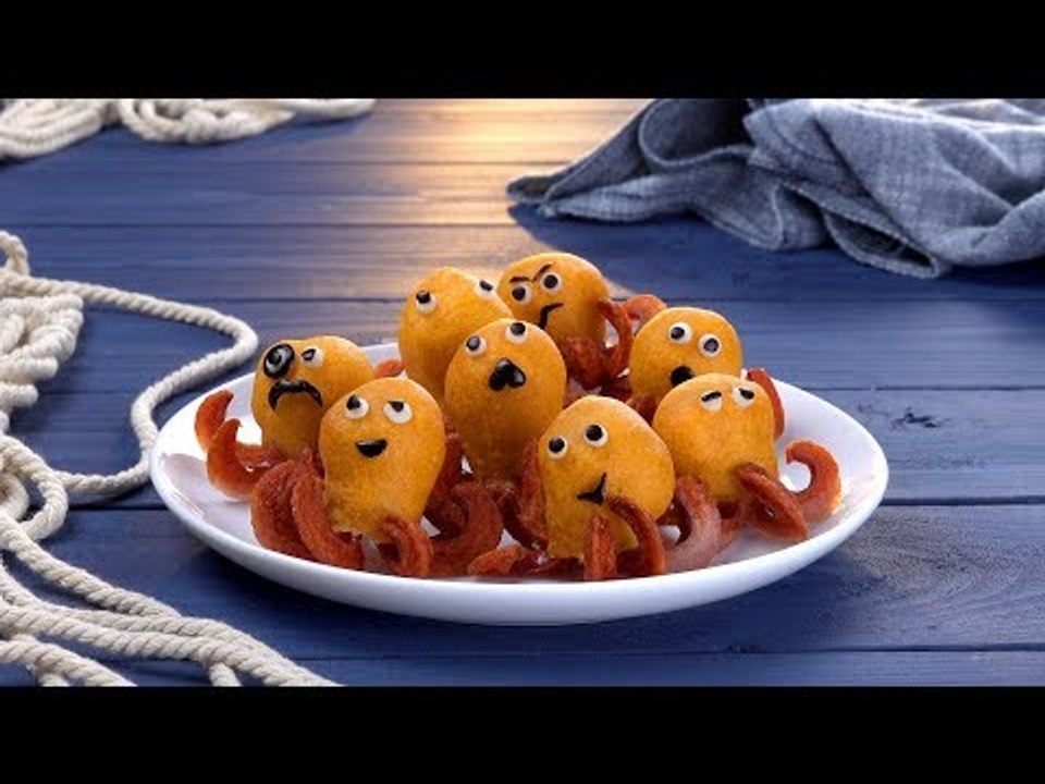 Würstchen im Schlafrock in Oktopusform - ein lustiges Fingerfood Rezept