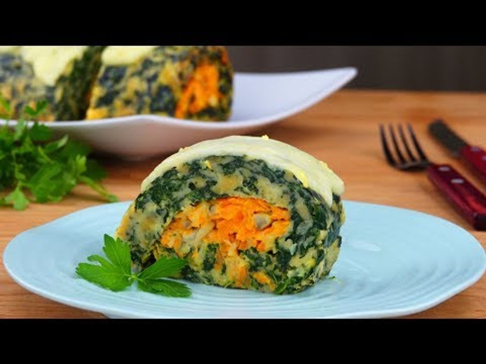 Köstliche vegetarische Spinat Rolle zum Mittagessen - ein Rezept mit Spinat und Käse