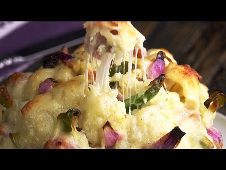 Gefüllter Blumenkohl - Rezept für Blumenkohl aus dem Backofen zum Mittagessen