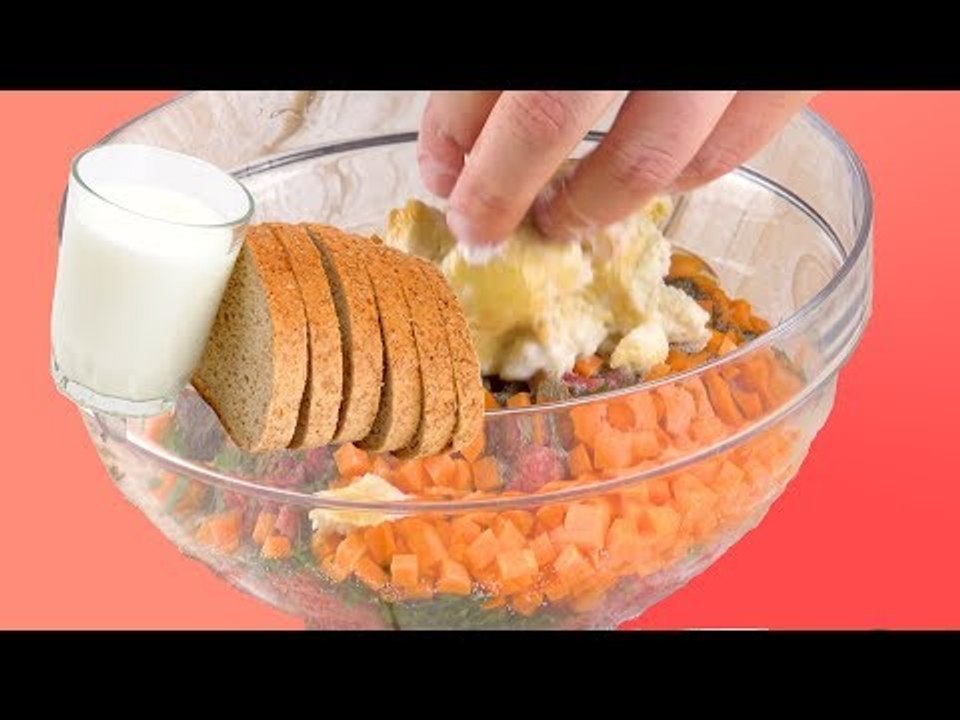 Dieser pralle Hackbraten hat die Beilage schon eingebaut!