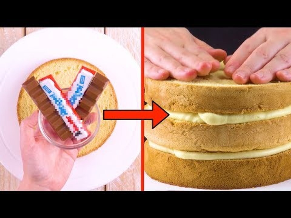 Schmelze Schokoriegel und füge cremige Schicht hinzu.