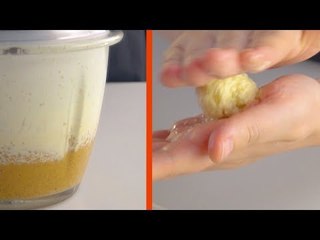 Rolle die weiße Masse rund. Zu der leckeren Kugel sagt ...