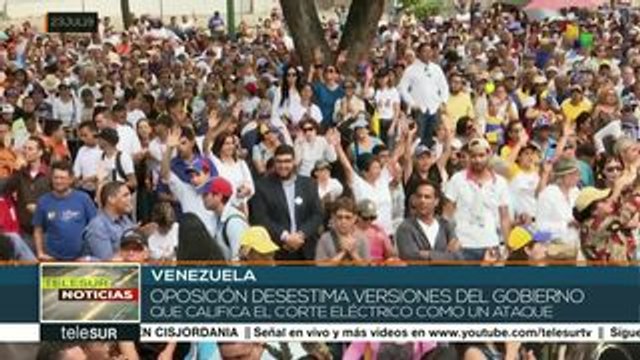 Venezuela: oposición desestima versión del gob. sobre falla eléctrica