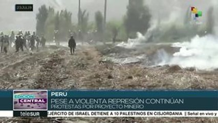 Download Video: Perú: dura represión en Valle del Tambo ha dejado varios heridos