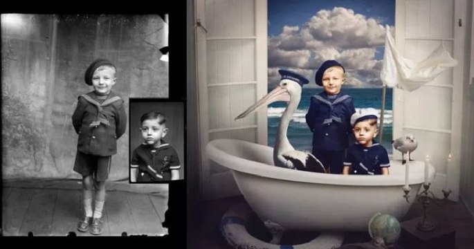 Cette photographe transforme des photos vintage en véritables œuvres d'art !