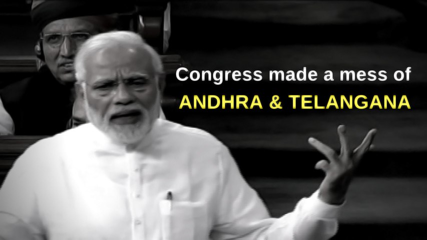 Modi says Congress’ made a mess of Andhra bifurcation, just the way it did during Partition