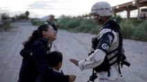 Migrante llora y suplica a Guardia Nacional que la deje cruzar a EU